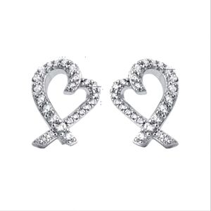 925 Sterling Diamond Heart Studs